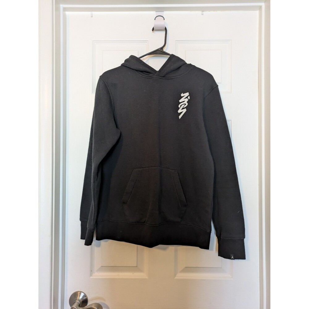 Jordan Boys XL Black Pullover Hoodie Jumpman Logo Cotton Blend Long Sleeve